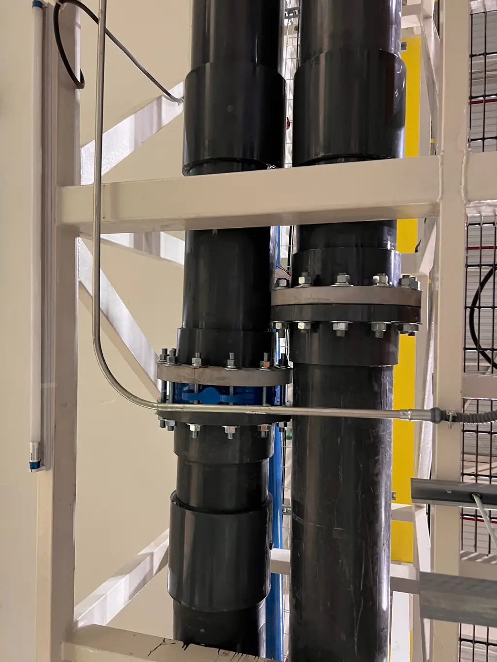 Flanged process water piping